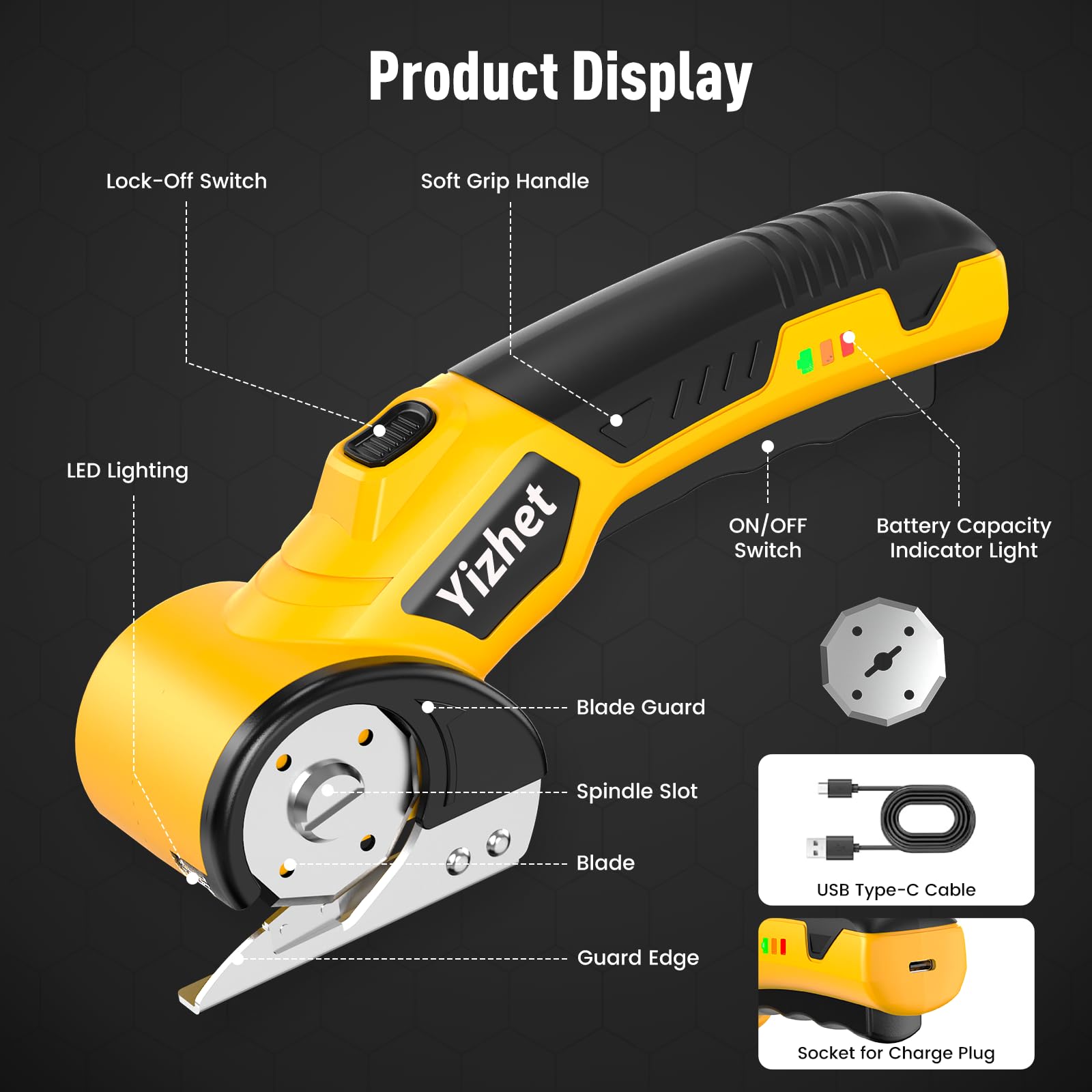 Yizhet cutter featuring SK-5 blade for durable, clean cuts.