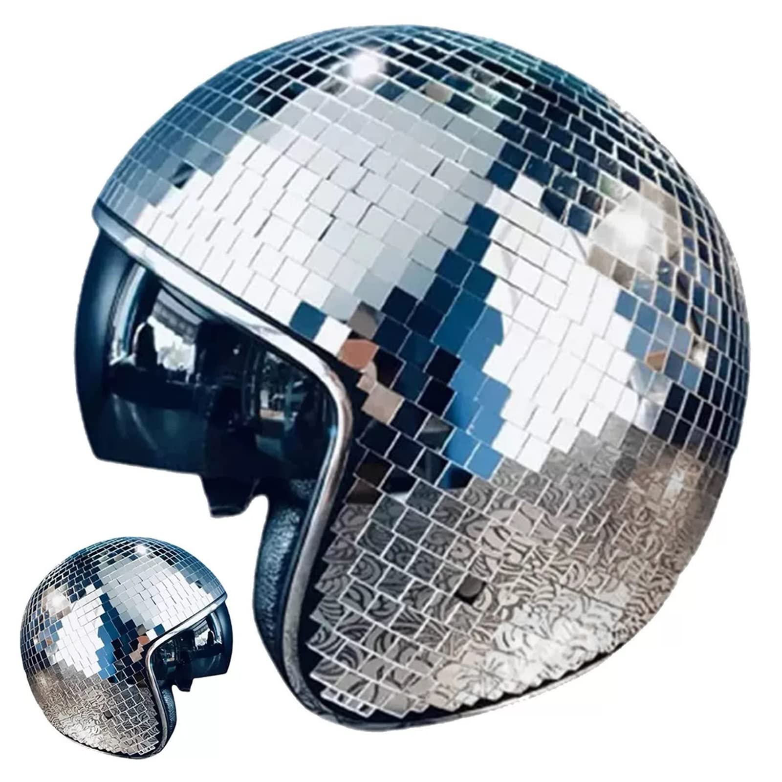 YIZUPTC disco ball helmet with retractable visor for party wear