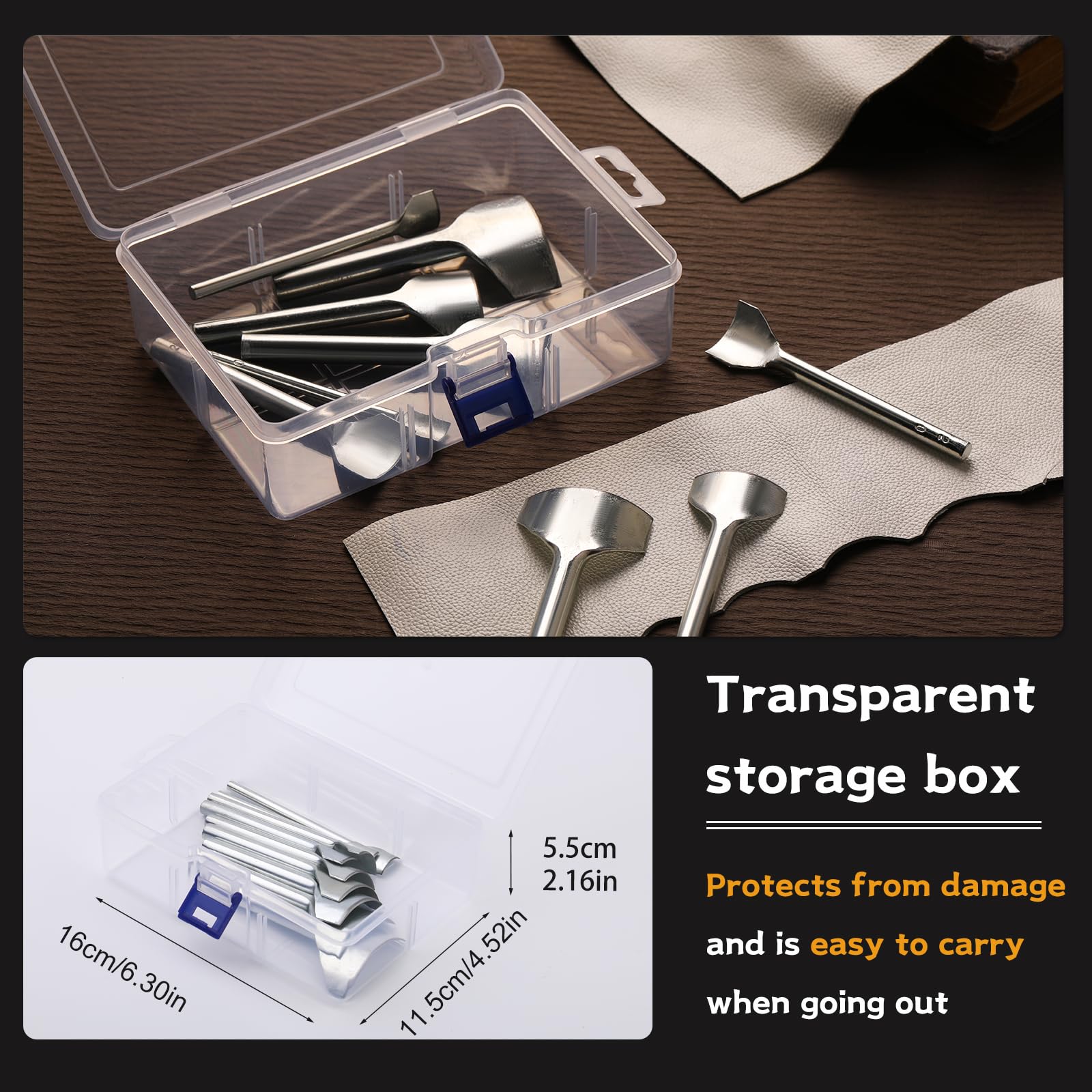 Yizzvb storage box keeps the punch set organized and protected.