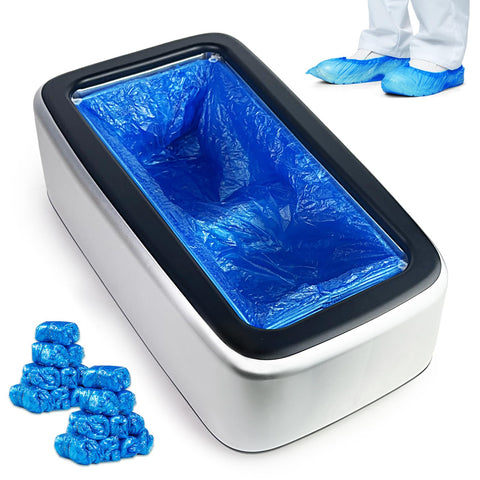 YJDayy shoe cover dispenser front view showing quick, hands-free coverage