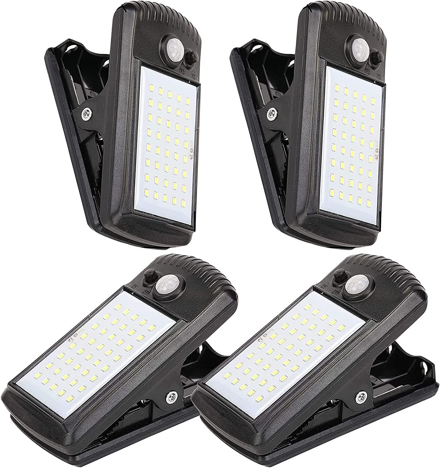 YJFWAL clip-on solar light with 40 LEDs for bright outdoor illumination.