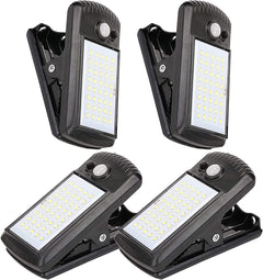 YJFWAL clip-on solar light with 40 LEDs for bright outdoor illumination.