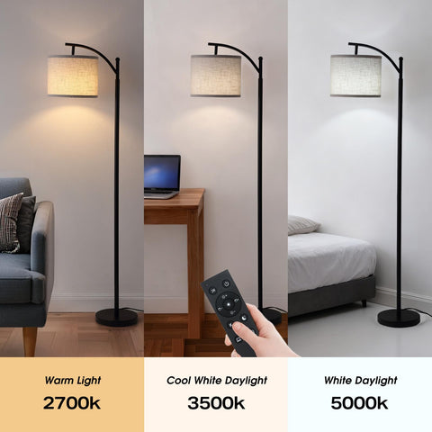 YJSQOEOE Arc Floor Lamp curve offers an elegant silhouette for reading.