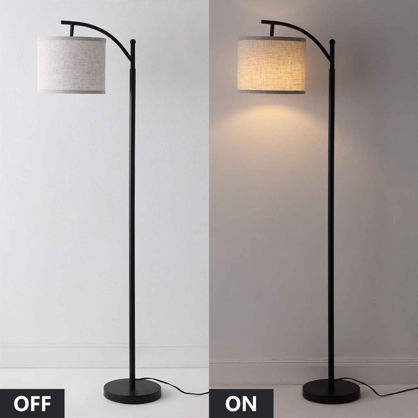 YJSQOEOE Arc Floor Lamp remote control makes lighting adjustments easy.