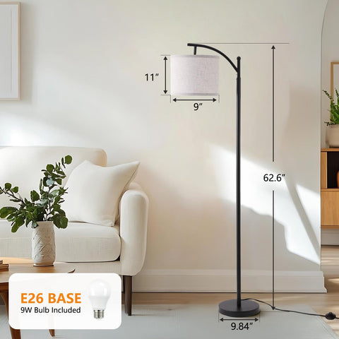YJSQOEOE Arc Floor Lamp timer function adds convenient scheduling.