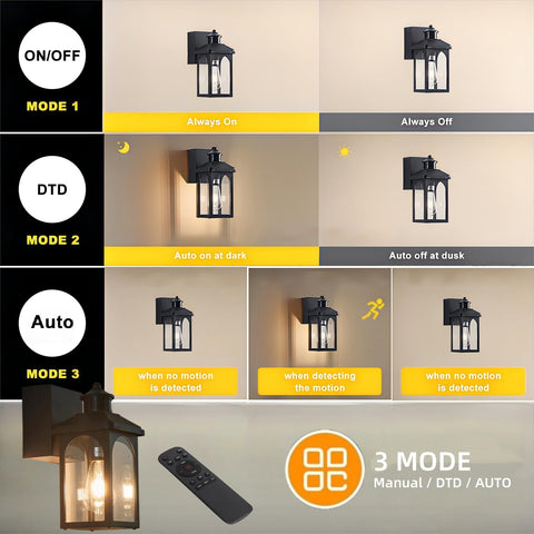 Black modern outdoor wall light by YJXGDIL for entryways.
