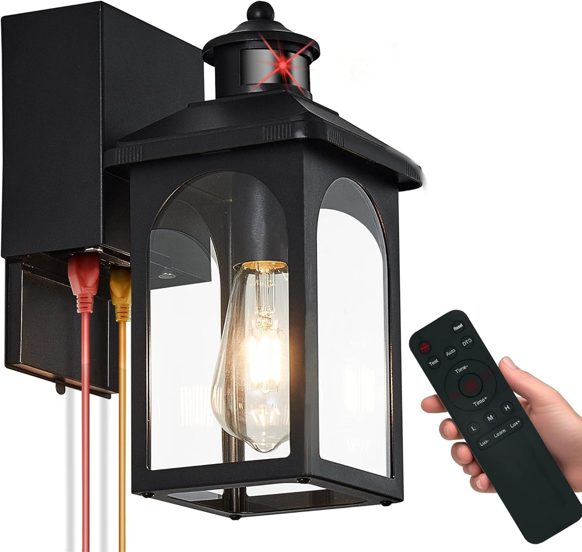 YJXGDIL porch light with GFCI outlets and motion sensor for safer outdoor use.