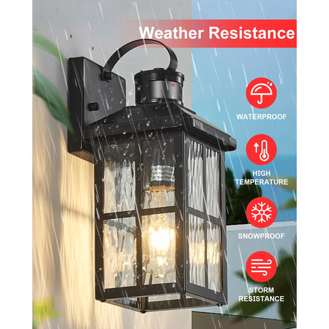 YJXGDIL black exterior lighting fixture withstands harsh weather for long-term use.