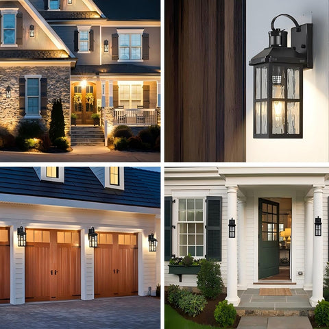 YJXGDIL porch lantern complements garages and patios with a contemporary silhouette.