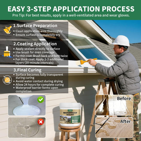 YKF invisible finish on roof maintains aesthetics while sealing.