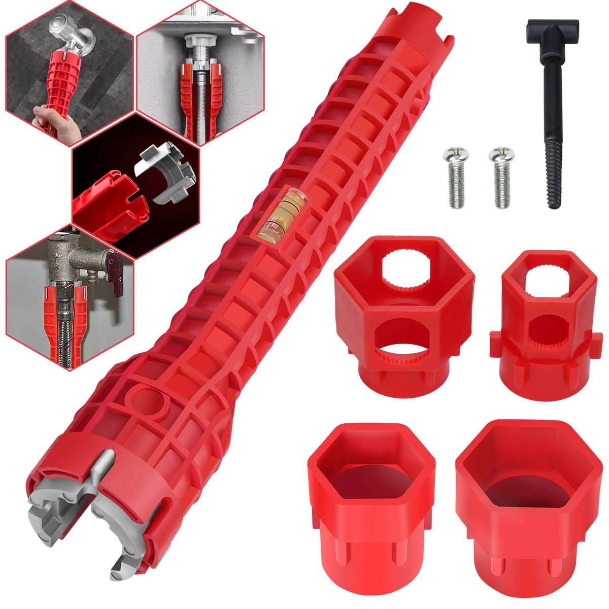 Ykwao 14-in-1 faucet wrench enables quick removal and installation of faucet nuts.