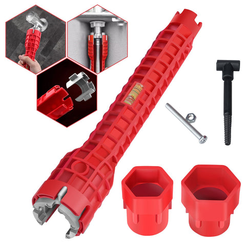 Ykwao 8-in-1 sink wrench close-up showing ergonomic design for easier tightening