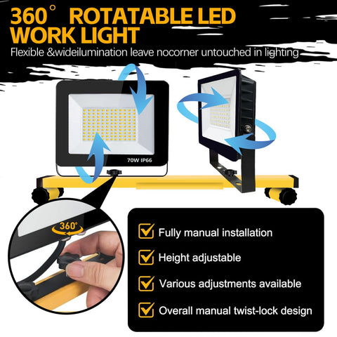 YKXJM 360-degree rotation enables precise lighting without moving the stand.