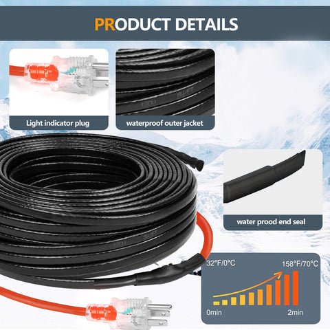 YKXJM heat tape used in cold weather to protect water lines.