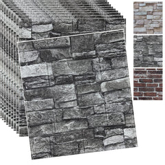 YLL YLL 3D brick wall panel in black adds depth to any room