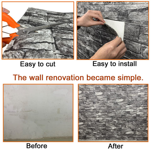 YLL YLL foam brick wall panel creating a stylish living room accent