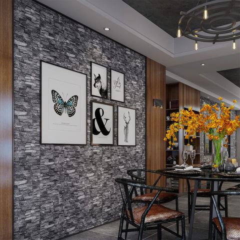 YLL YLL black foam brick panel enhances wall decor with easy installation