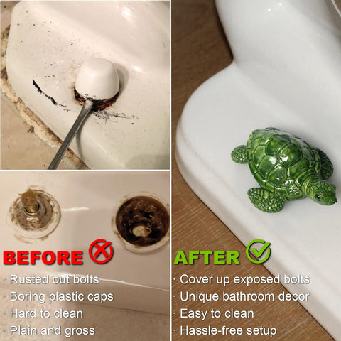 YLOVAN coastal bathroom turtle decor complements seaside themes.