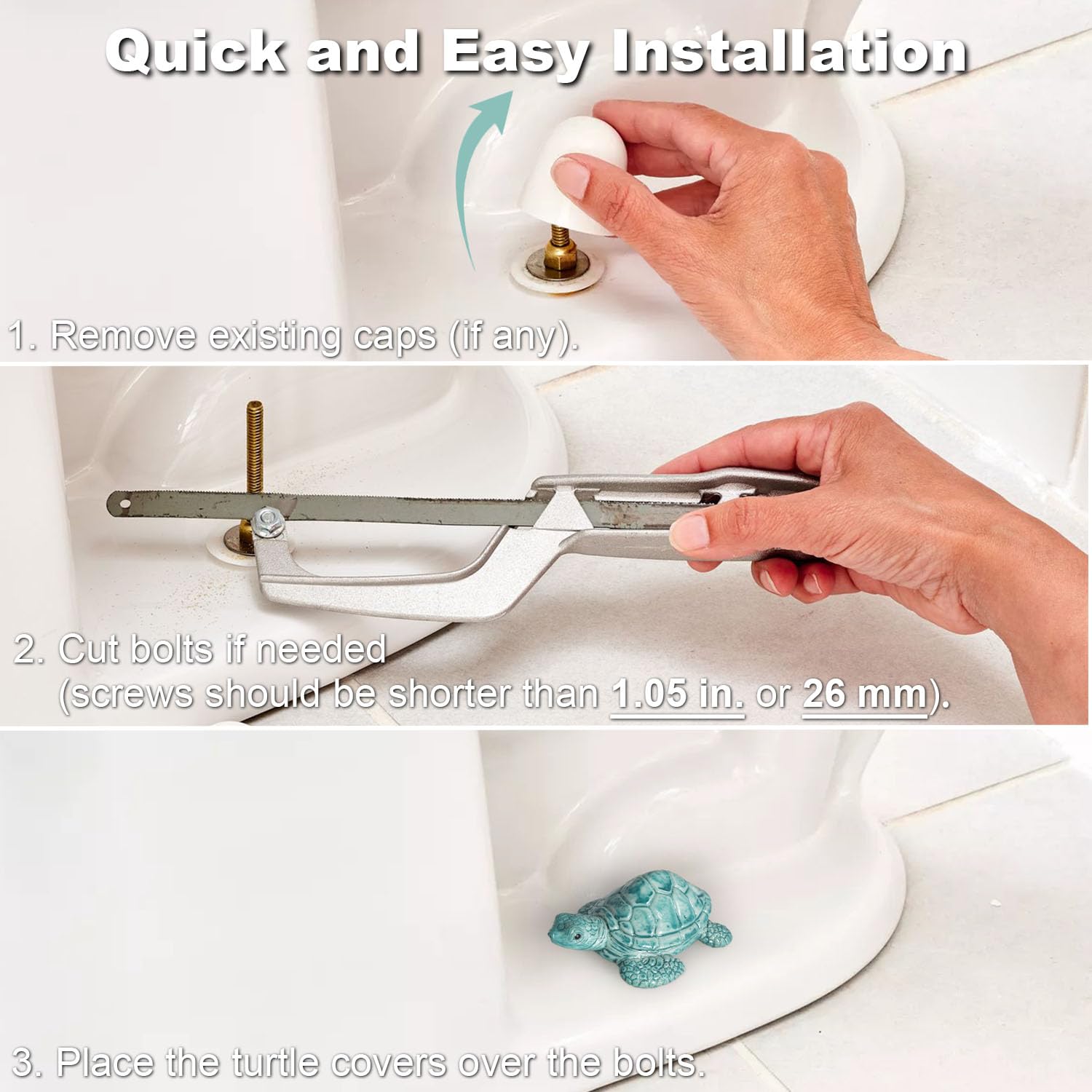 YLOVAN rust-free turtle toilet cap preserves bolts