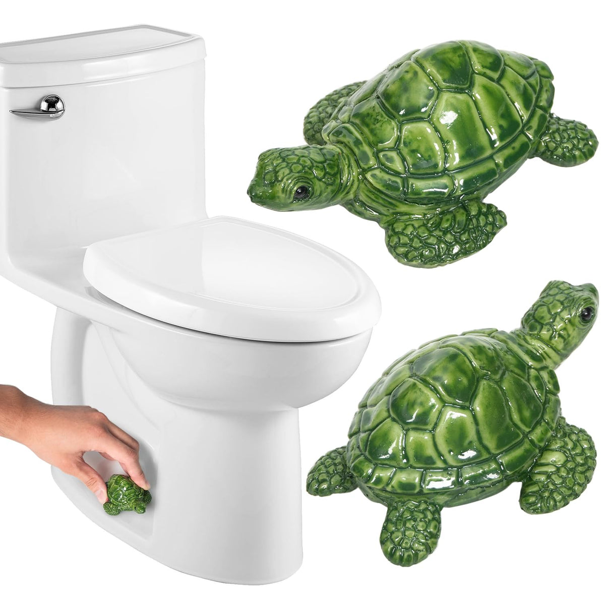 YLOVAN turtle toilet bolt cover two-pack for charming bathroom decor.