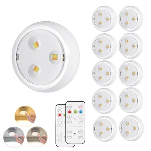 YLXS LED puck light with remote illuminates under-cabinet kitchen spaces for easy tasks
