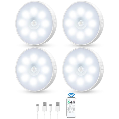 YLXS motion sensor puck light with remote for hands-free night illumination