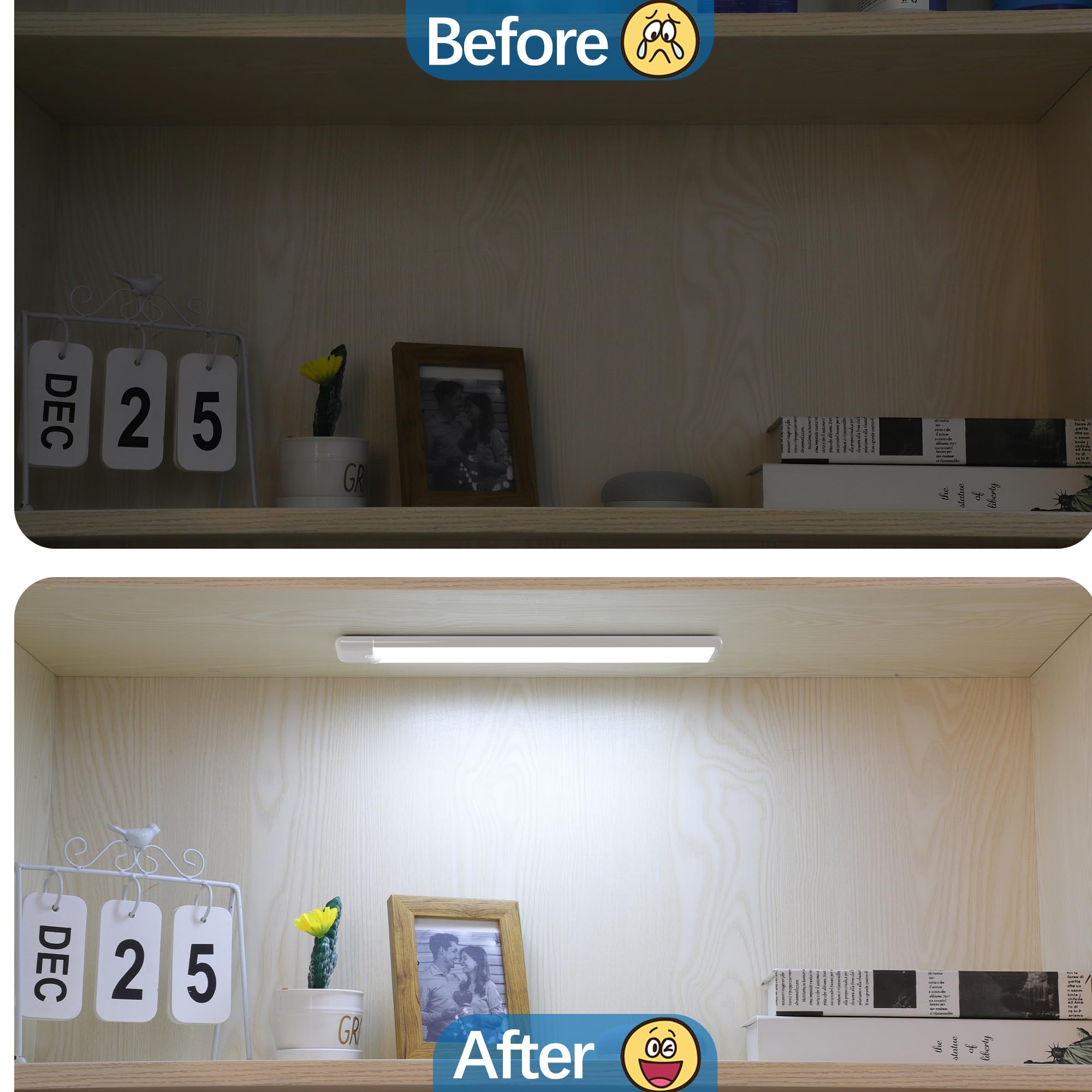YLXS 7000K cool white LED for clear visibility in cabinets and stairs