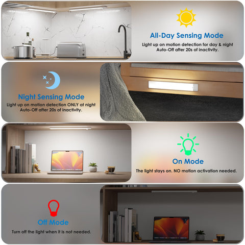 YLXS Auto mode detects motion in darkness to illuminate nearby spaces