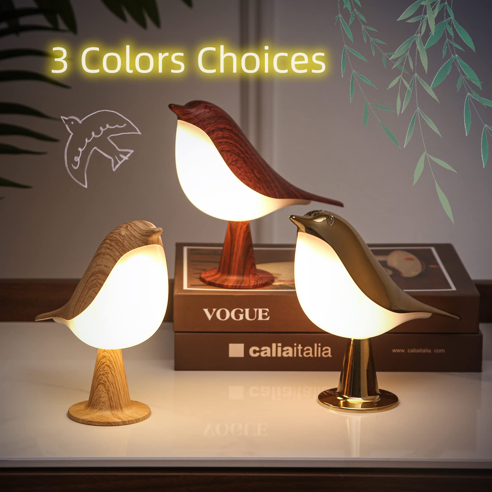 YM Dragon Bird Lamp back features a gold plastic chain that twists and removes.