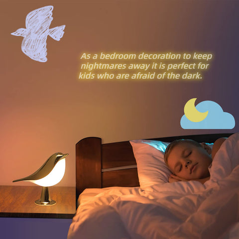 YM Dragon Bird Lamp touch-dimming for easy brightness adjustment.