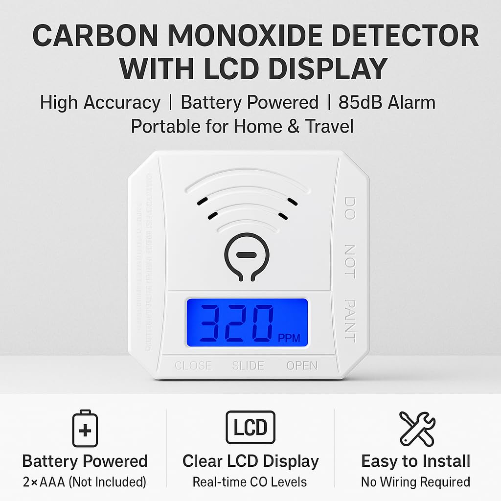 YMDJL CO detector with LCD display for accurate, real-time CO readings on the go.