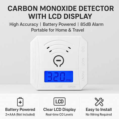 YMDJL CO detector with LCD display for accurate, real-time CO readings on the go.