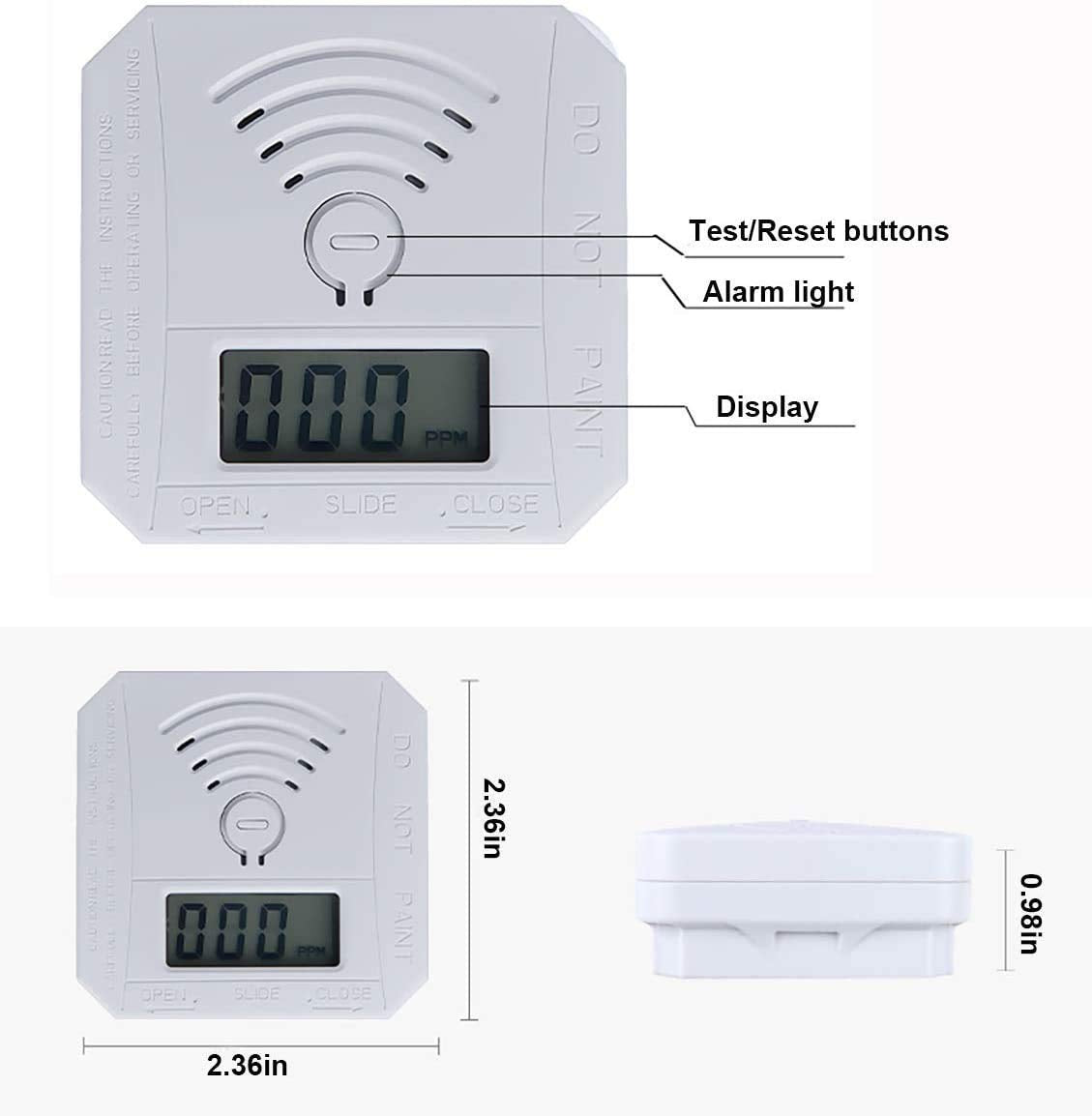 YMDJL alarm with 85 dB loud alert and red LED indicator.