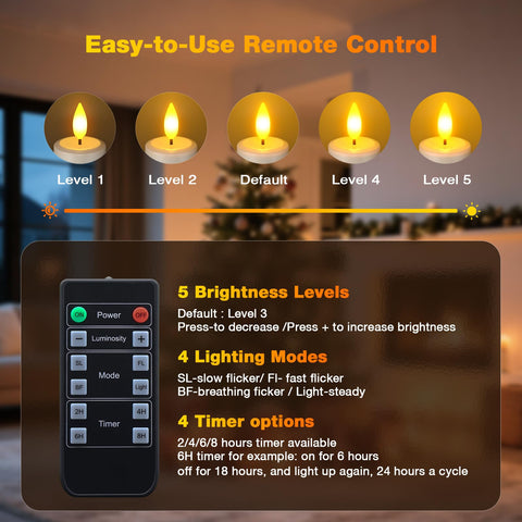 Yme IP64 waterproof tea light suitable for bathrooms and outdoors