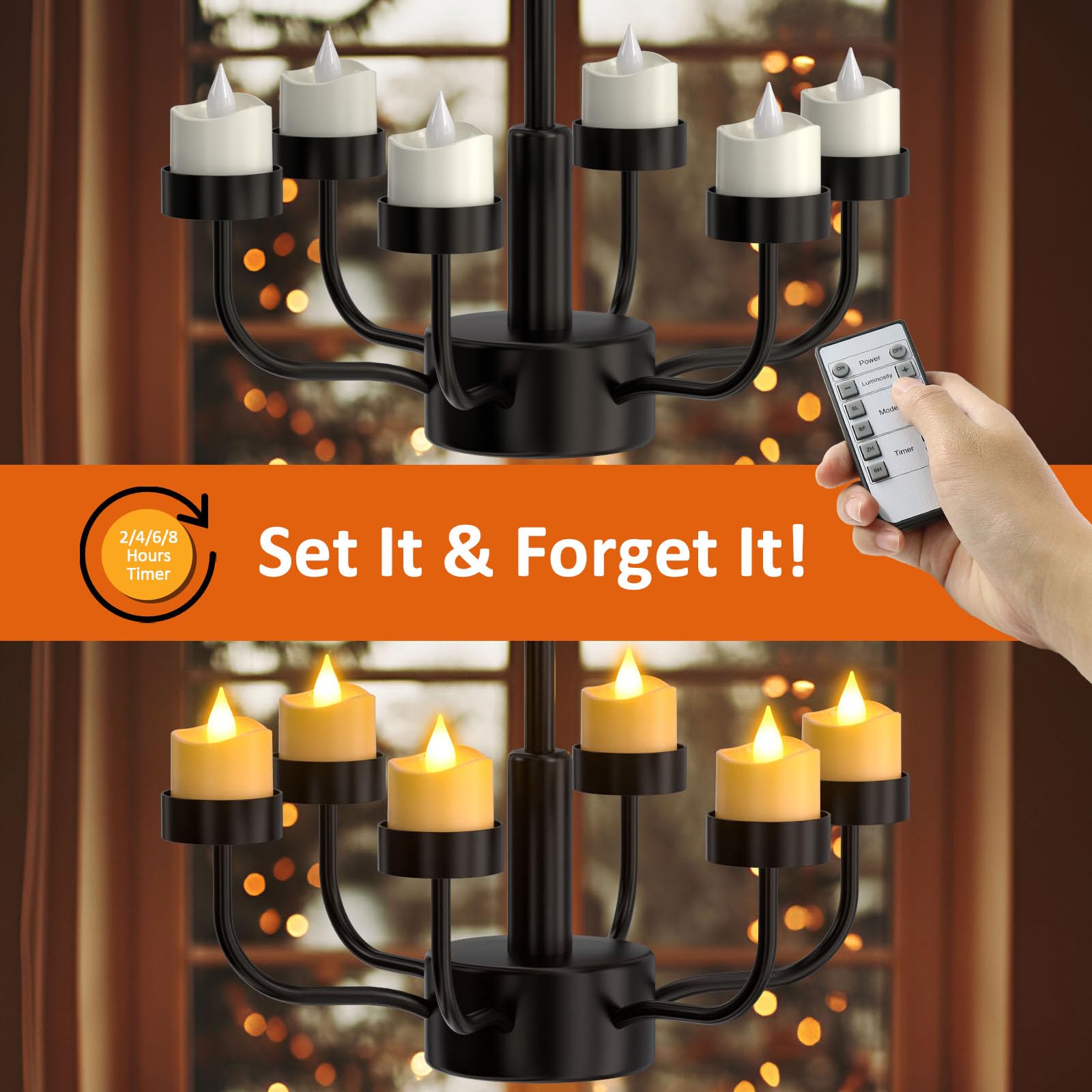 Yme remote control tea light ready for distant on/off and timer use