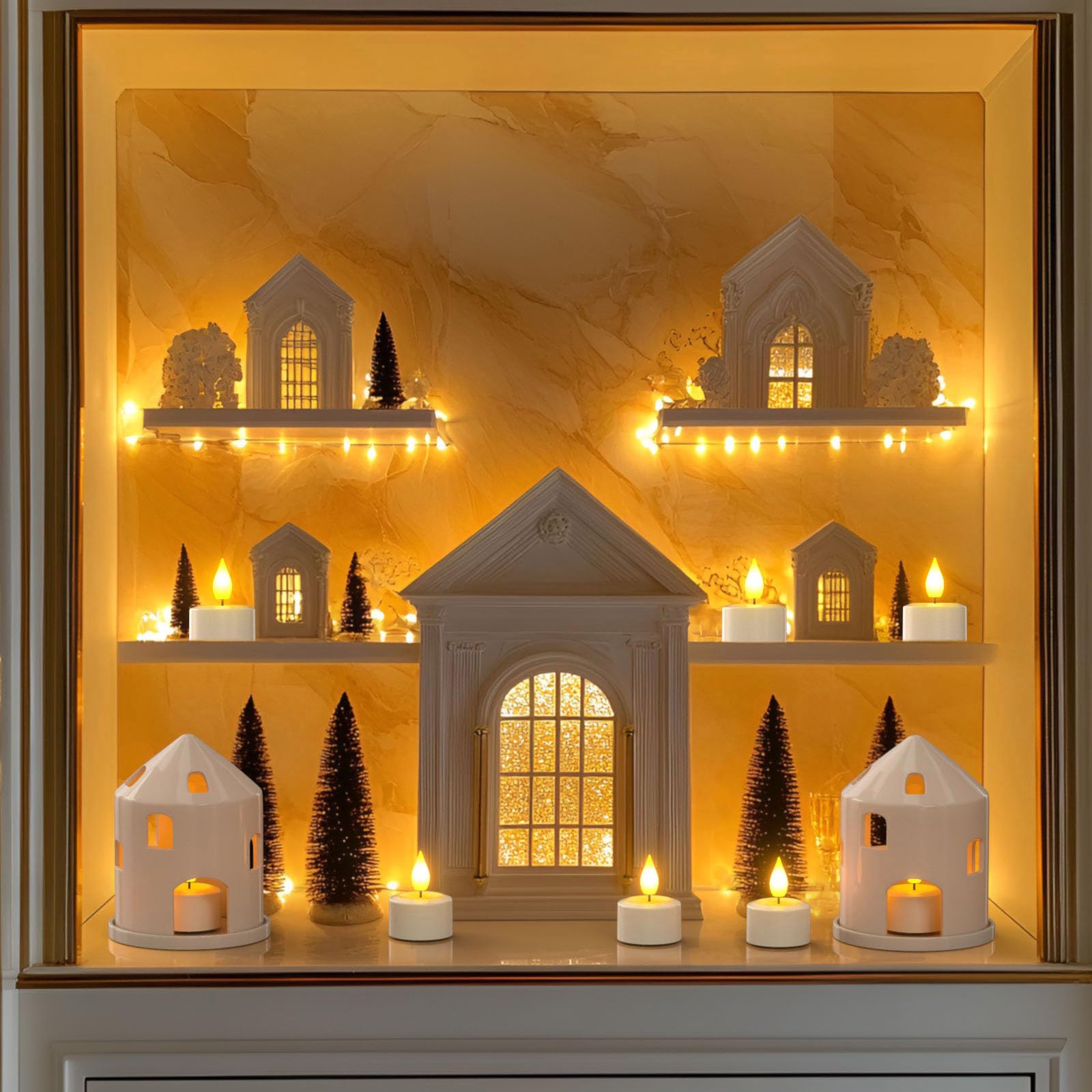 Yme wedding aisle ambient tea light for elegant glow.