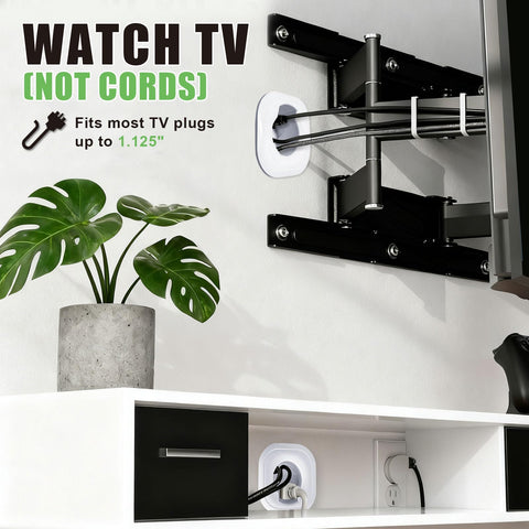 YMGN hidden cables behind the wall creates a sleek media setup.