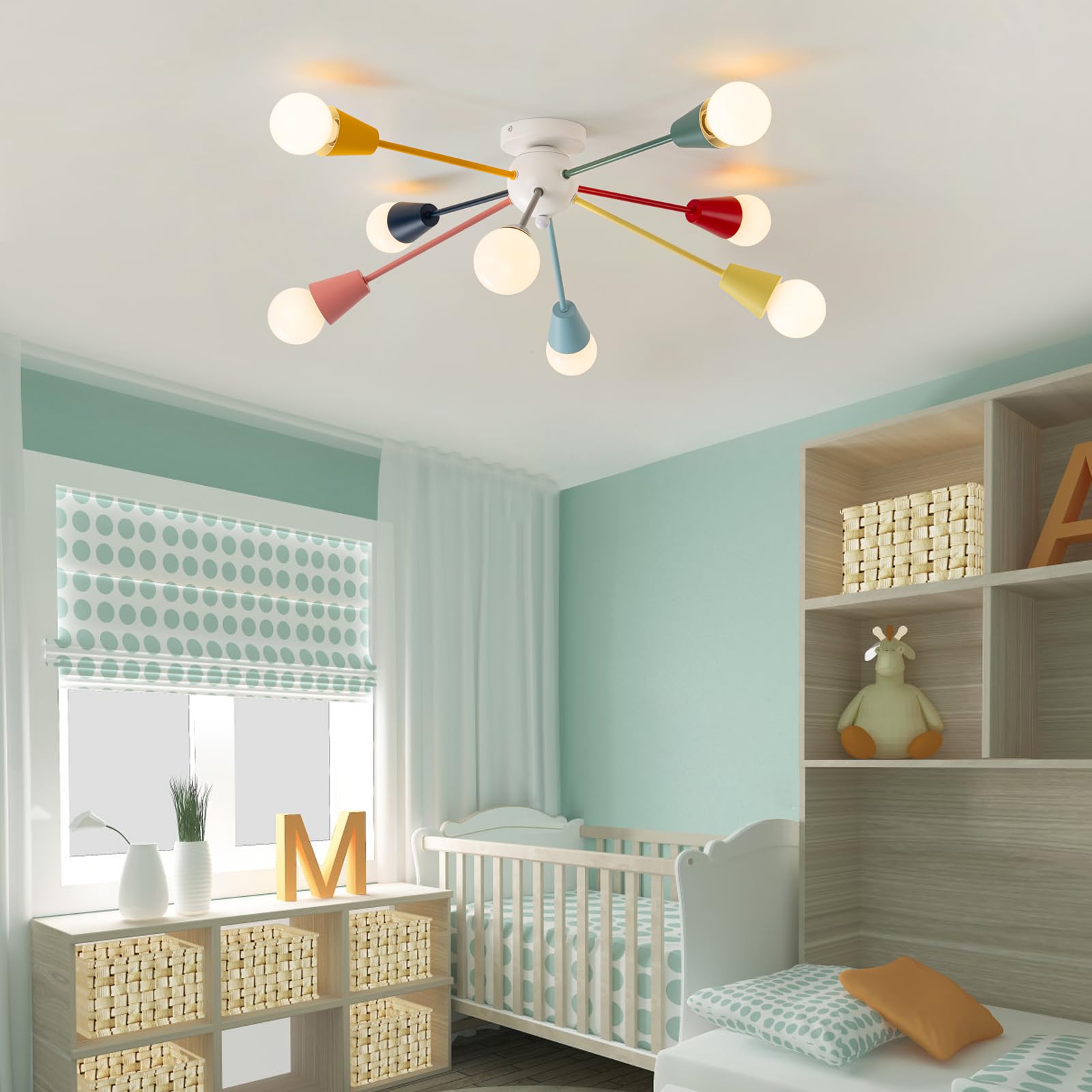 Ymlii Colorful Chandelier entryway contrast welcomes guests with bright first impression