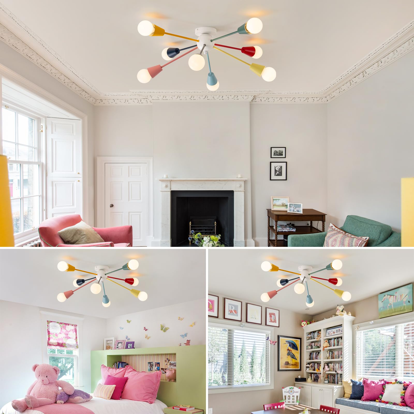 Ymlii Colorful Chandelier playroom creative ambiance inspires imagination