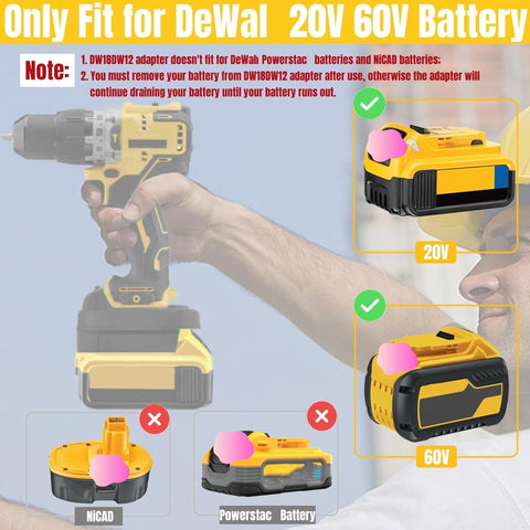 YMWLKJ compatibility with 12V DeWalt tools boosts versatility