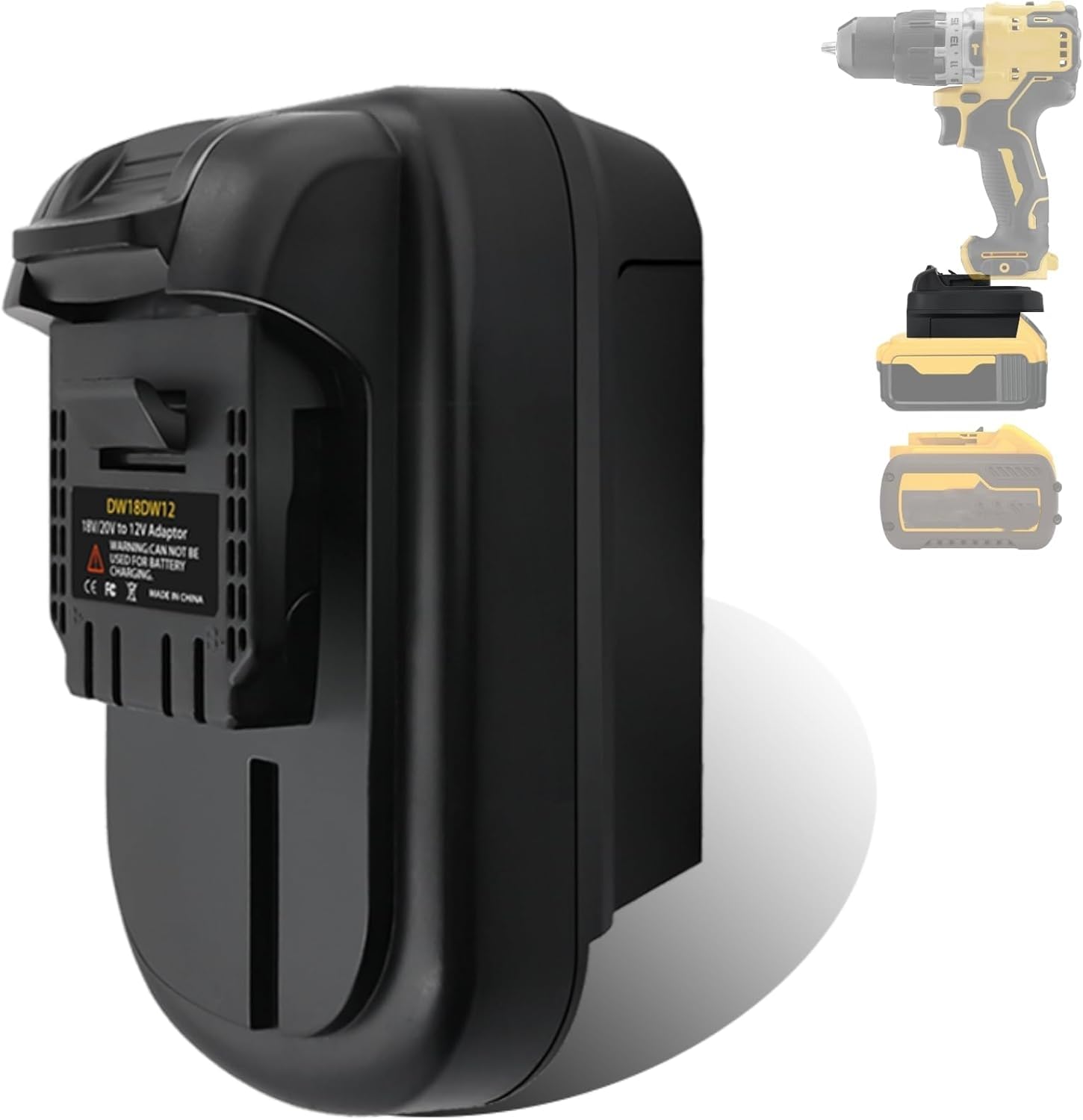 YMWLKJ DeWalt 20V to 12V adapter powers 12V tools with larger batteries