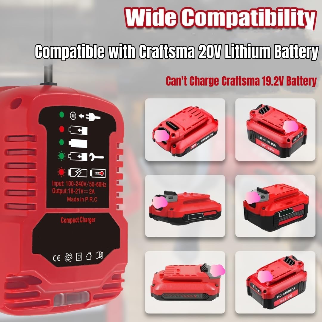 YMWLKJ LED indicator on Craftsman 20V charger shows charge status