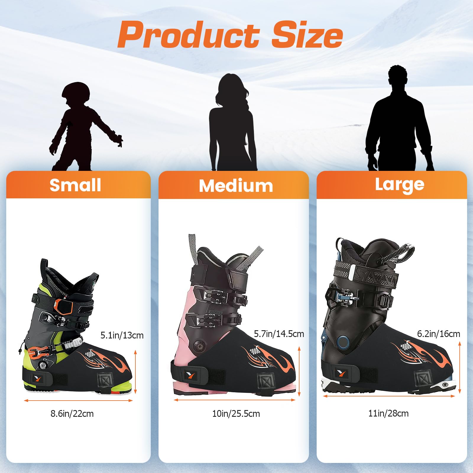 Yncotte boot covers easy-on fit with pull-and-buckle design