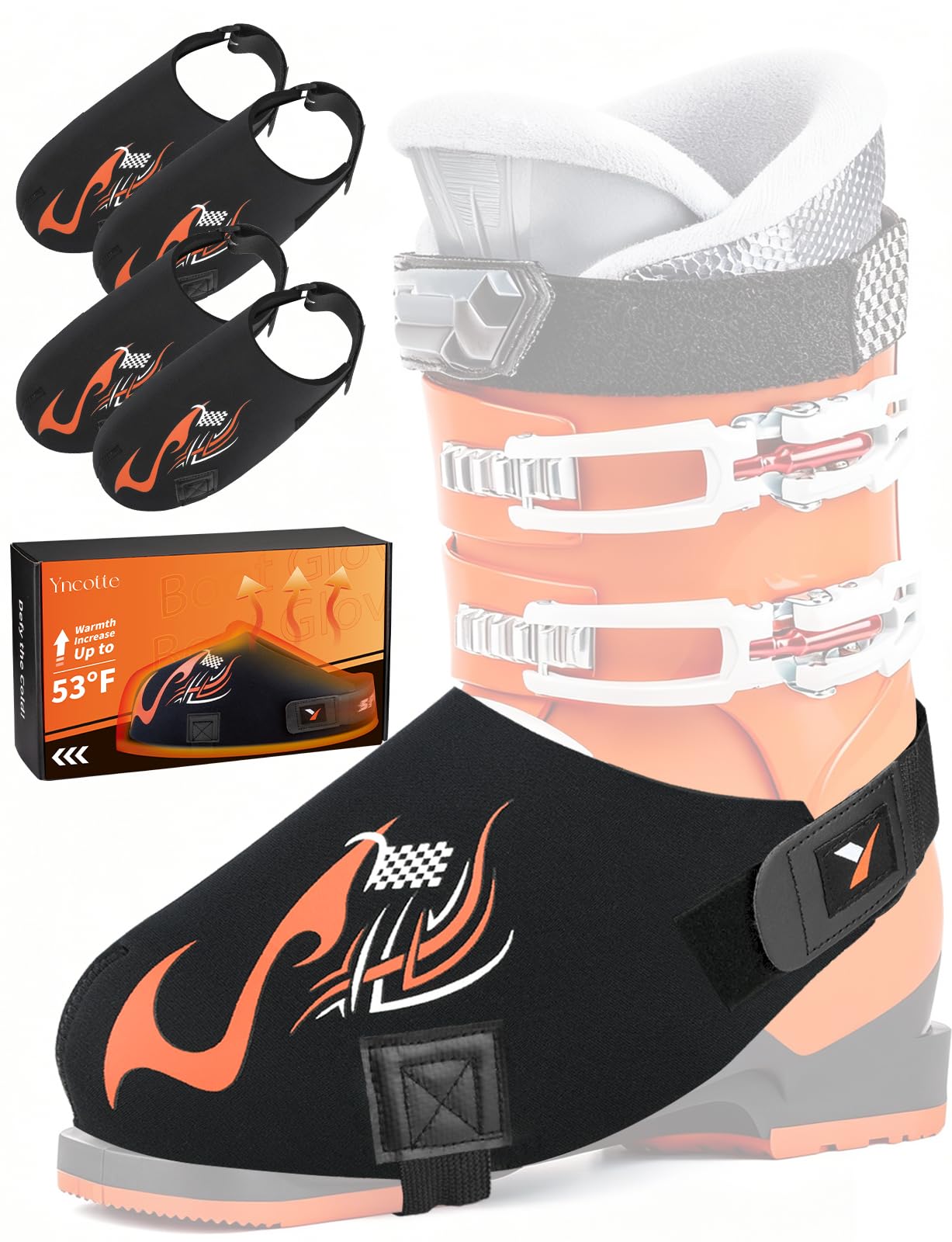 Yncotte ski boot covers on snow keep feet warm and dry