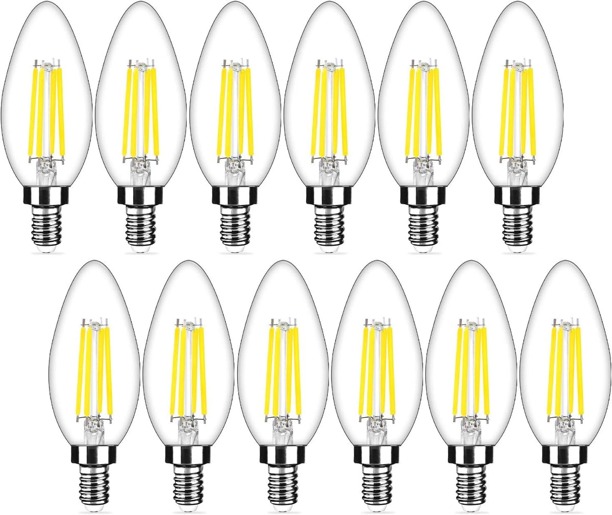 Yochoice 12-pack dimmable E12 LED candle bulbs for 40W-equivalent glow