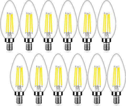 Yochoice 12-pack dimmable E12 LED candle bulbs for 40W-equivalent glow