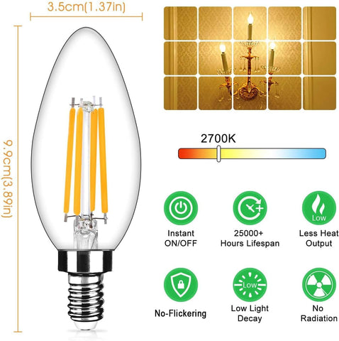 Yochoice 24-pack dimmable E12 LED candelabra bulbs perfect for dining room chandeliers and gatherings.