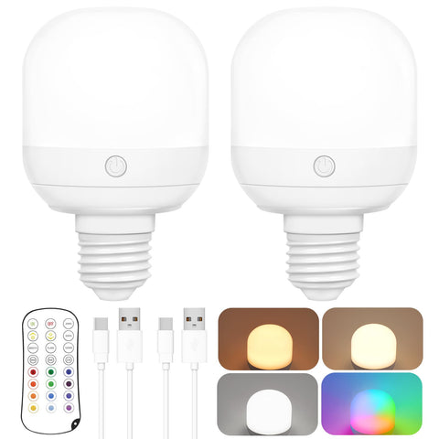 Yochoice battery-powered bulb with remote control for quick lighting changes.