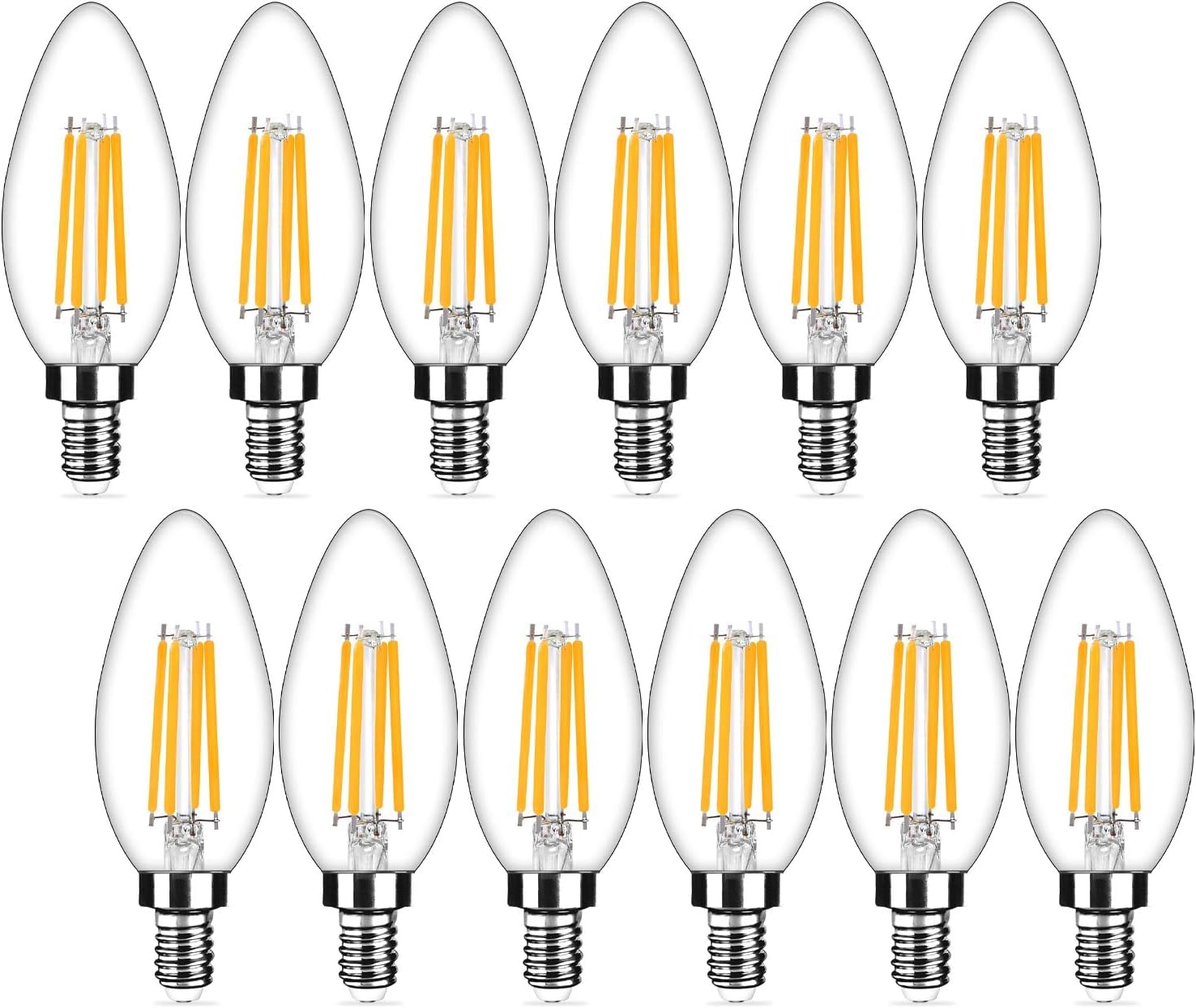 Yochoice dimmable LED candle bulbs for chandeliers with smooth brightness for dining rooms.