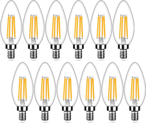 Yochoice dimmable LED candle bulbs for chandeliers with smooth brightness for dining rooms.